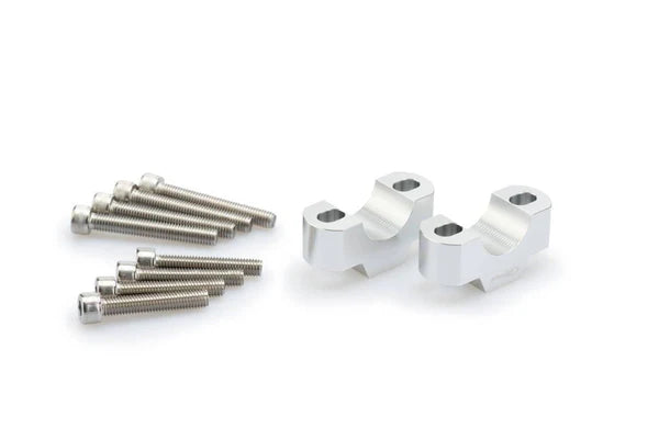 Puig  Handlebar Risers. (Silver) 22mm Dia Bars / 20mm Rise / 32.5mm   41.5mm Bolt Centres