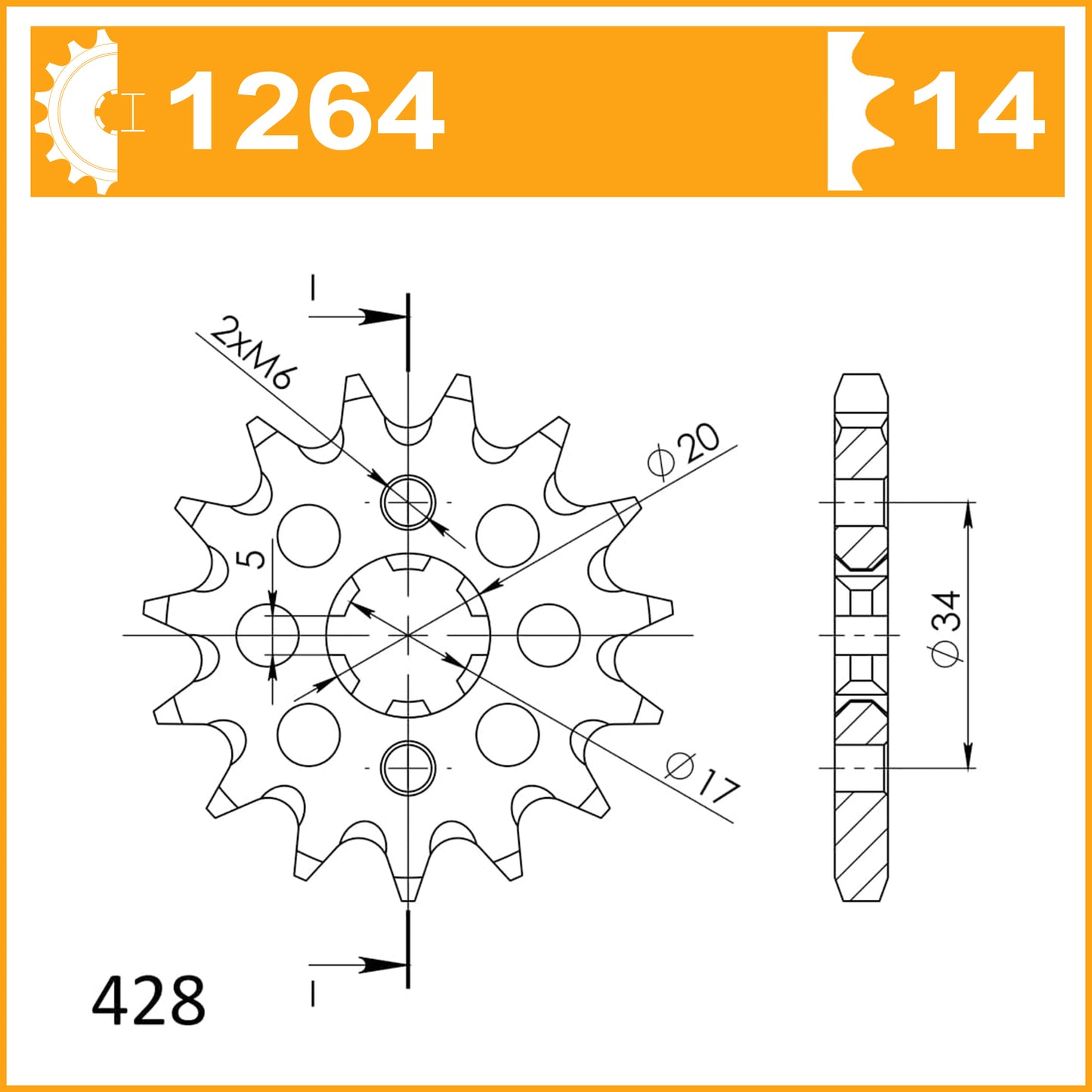 SuperSprox Front MX Grooved CST-1264-14 RK C3123-14