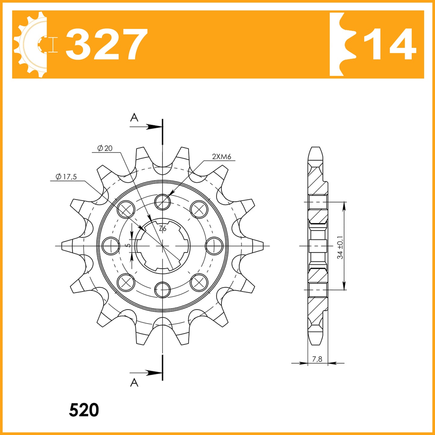 SuperSprox Front MX Grooved CST-327-14