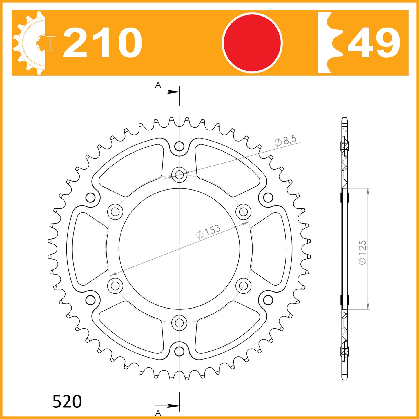 SuperSprox Rear Stealth RST-210-49-RED