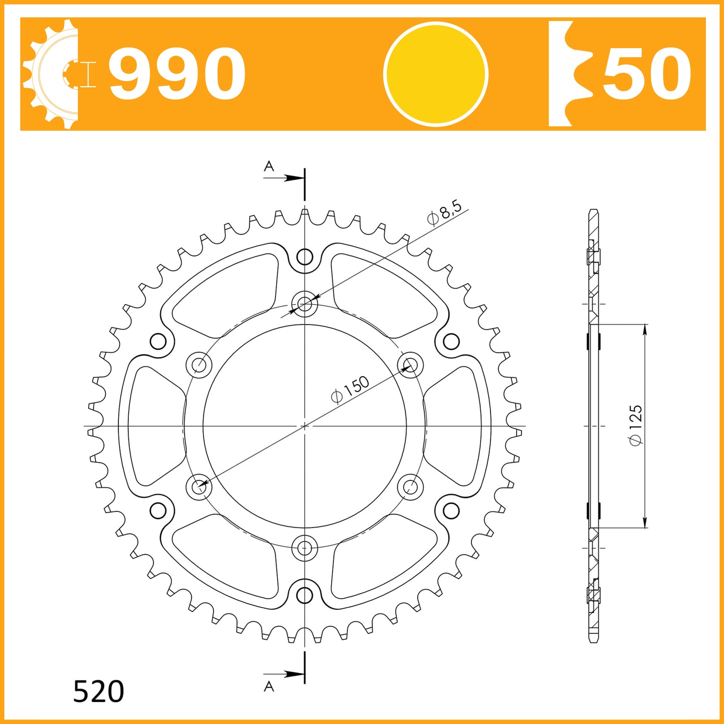 SuperSprox Rear Stealth RST-990-50-GLD