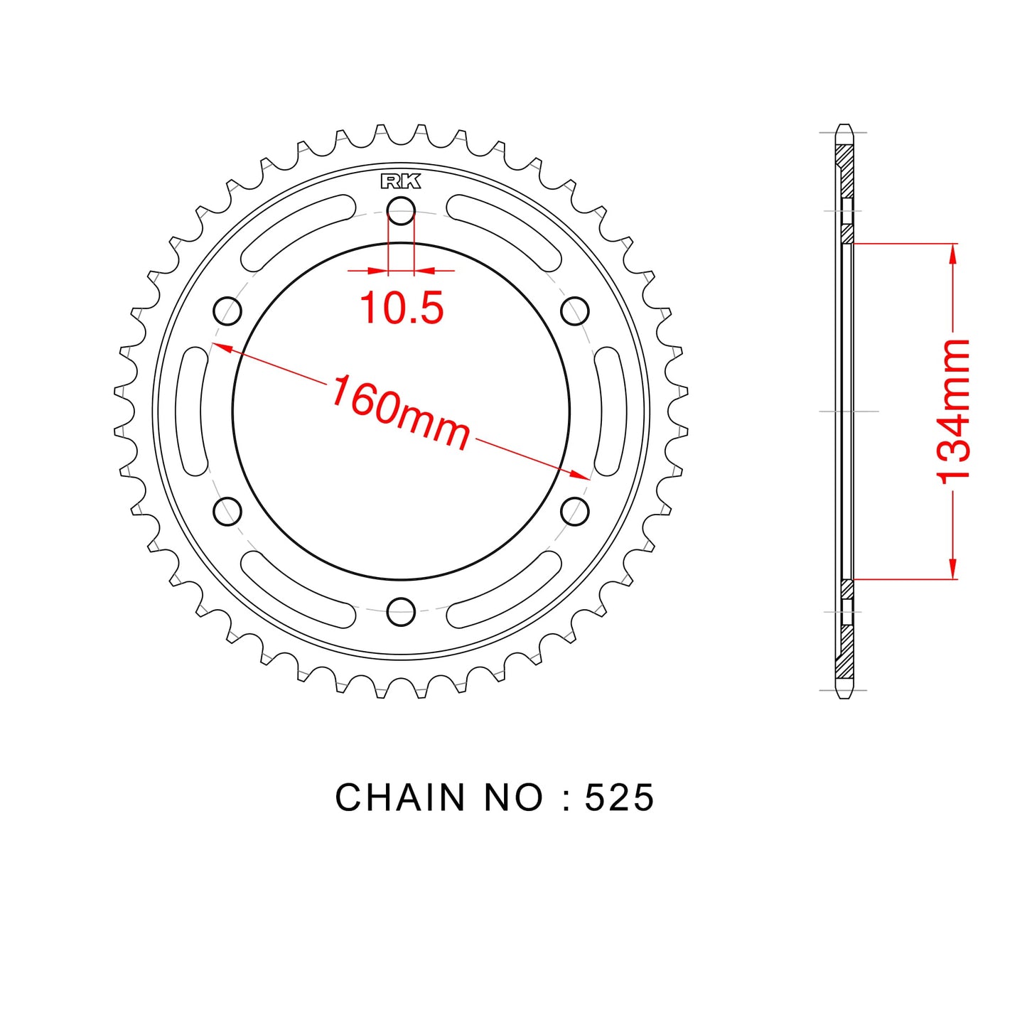 Sprocket Rear RK-B5010-42 JTR1317 Afam 10617