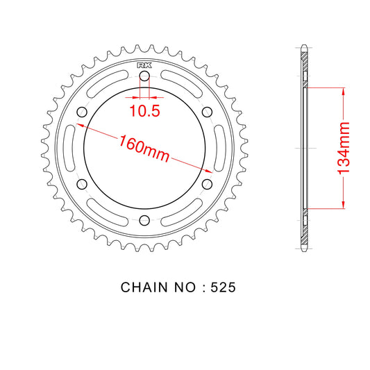 Sprocket Rear RK-B5010-42 JTR1317 Afam 10617