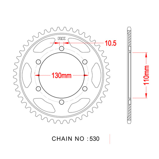 Sprocket Rear RK-B6833-43 JTR1479 Afam 16502