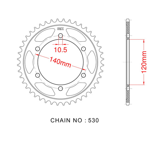 Sprocket Rear RK-B6837-40 JTR499 Afam 16603