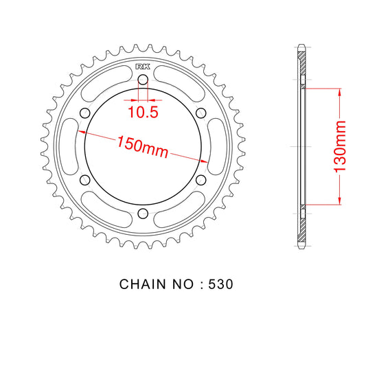 Sprocket Rear RK-B6840-38 JTR859 Afam 12801