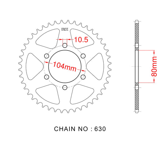 Sprocket Rear RK-B8028-46 JTR501 Afam 16601