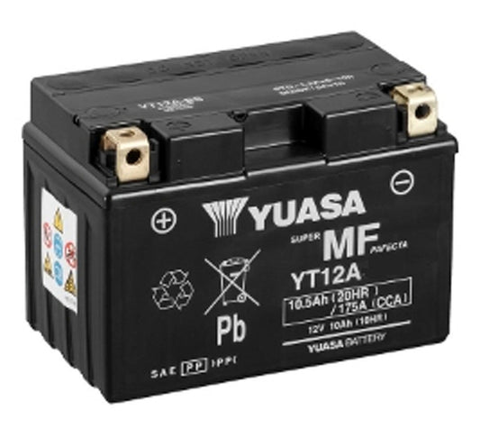 Yuasa YT12A (WC) 12V Factory Activated MF VRLA Battery