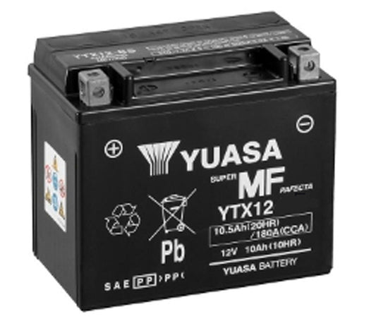 Yuasa YTX12 (WC) 12V Factory Activated MF VRLA Battery