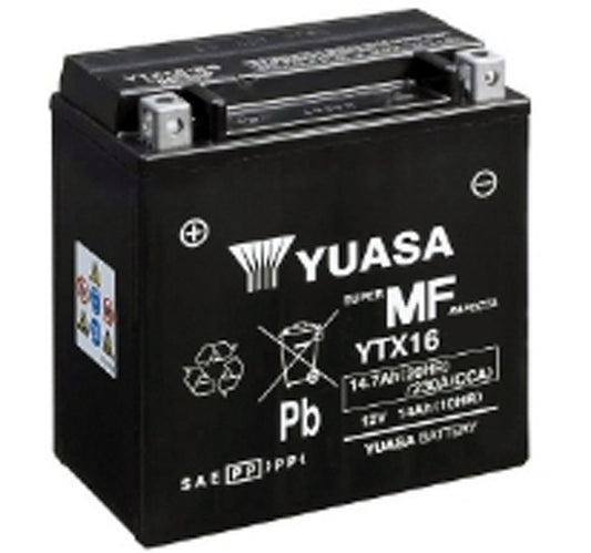 Yuasa YTX16 (WC) 12V Factory Activated MF VRLA Battery