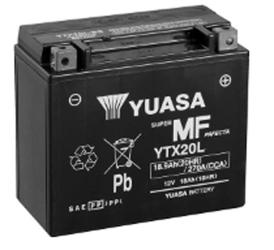 Yuasa YTX20L (WC) 12V Factory Activated MF VRLA Battery