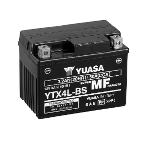 Yuasa YTX4L (WC) 12V Factory Activated MF VRLA Battery