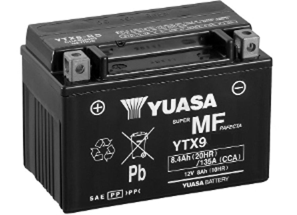 Yuasa YTX9 (WC) 12V Factory Activated MF VRLA Battery